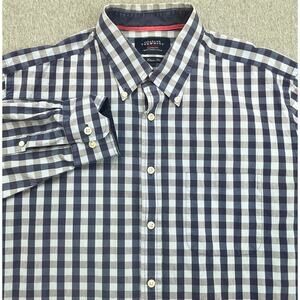 Charles Tyrwhitt Shirt Men Large Check 100% Cotton Classic Fit Button Down